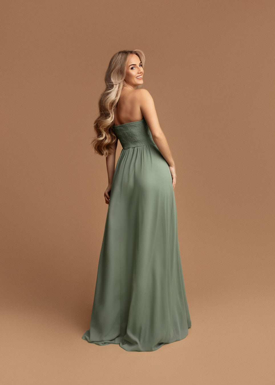Vestido Mónica Verde Salvia